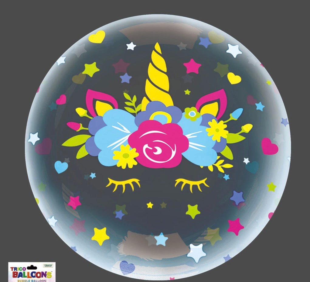 18-inch Unicorn Clear Bubble Balloon