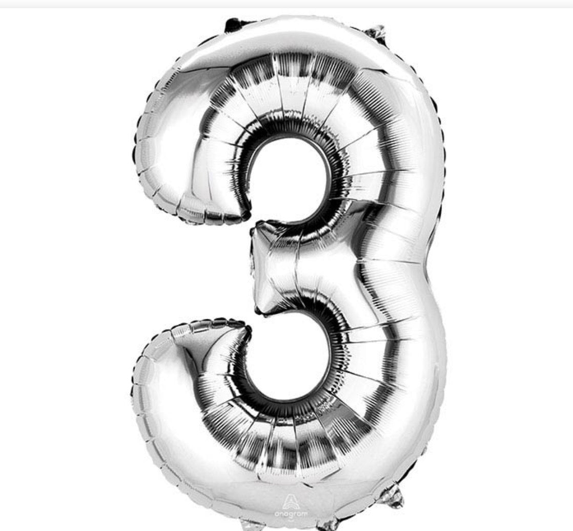 34" SILVER FOIL NUMBER 3