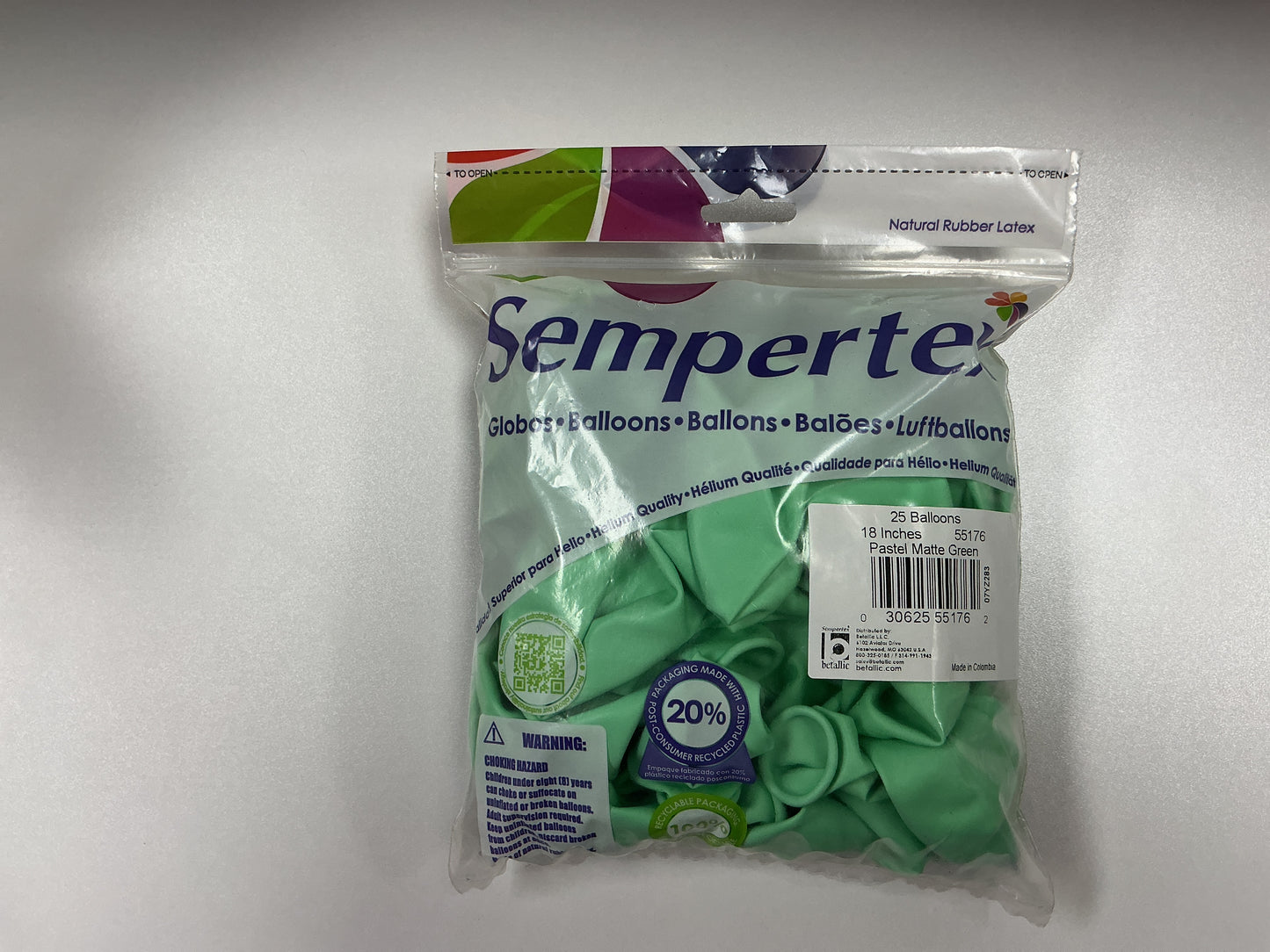 Sempertex- Pastel Matte Green 18 inch (25 count)