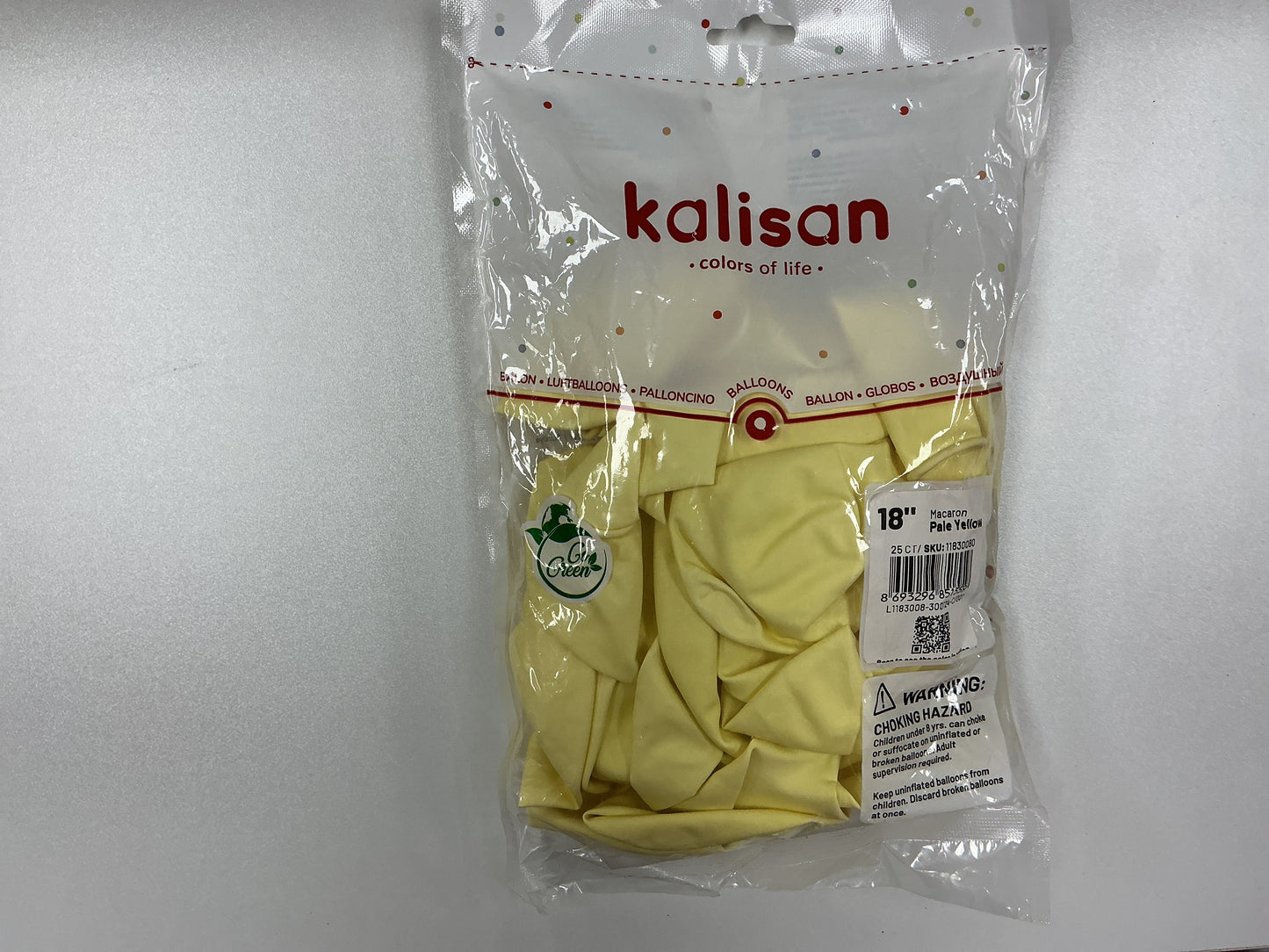 Kalisan - 18” Macaron Pale Yellow (25ct)