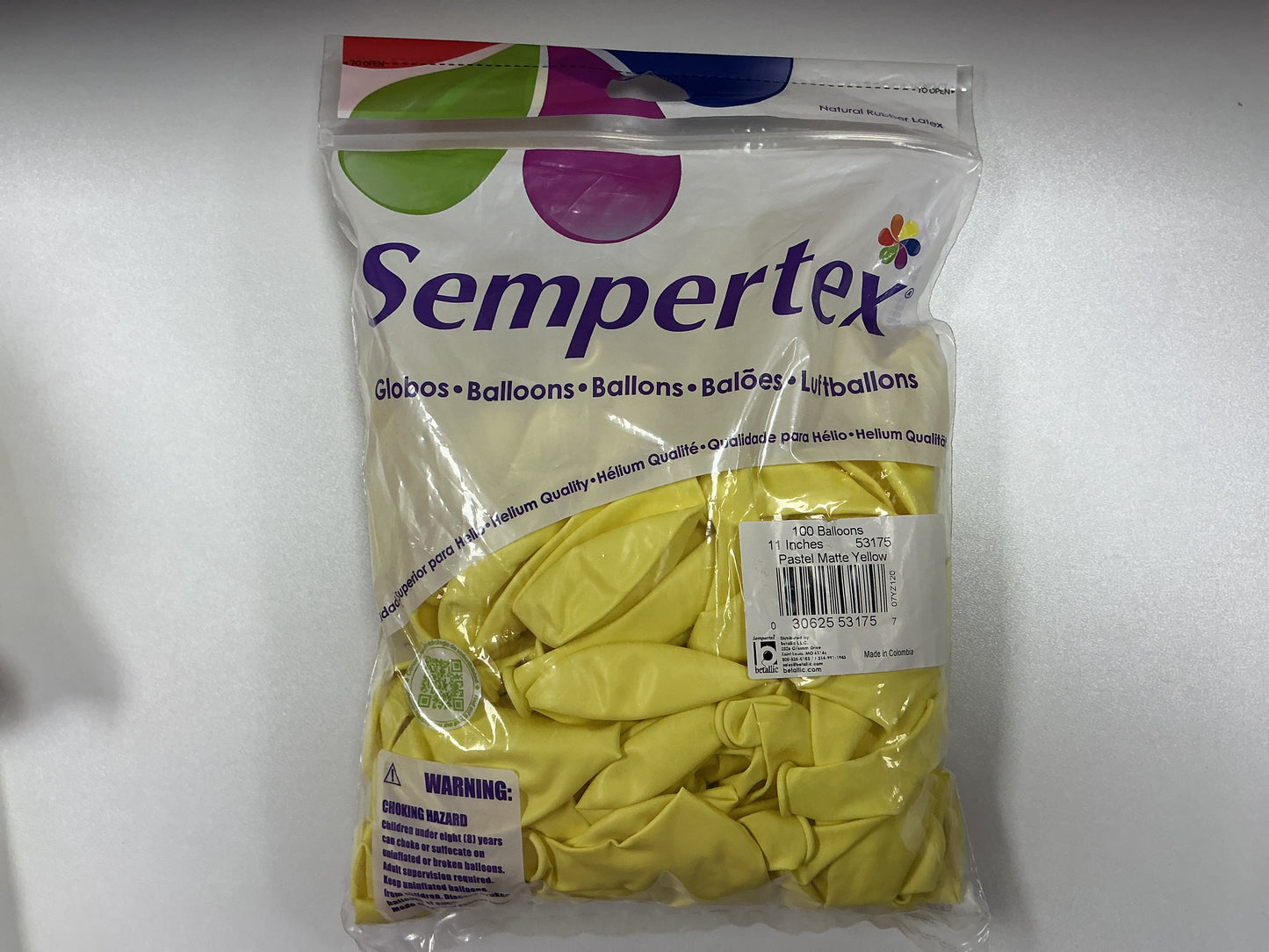 Sempertex- Pastel Matte Yellow 11 inches (100 count)