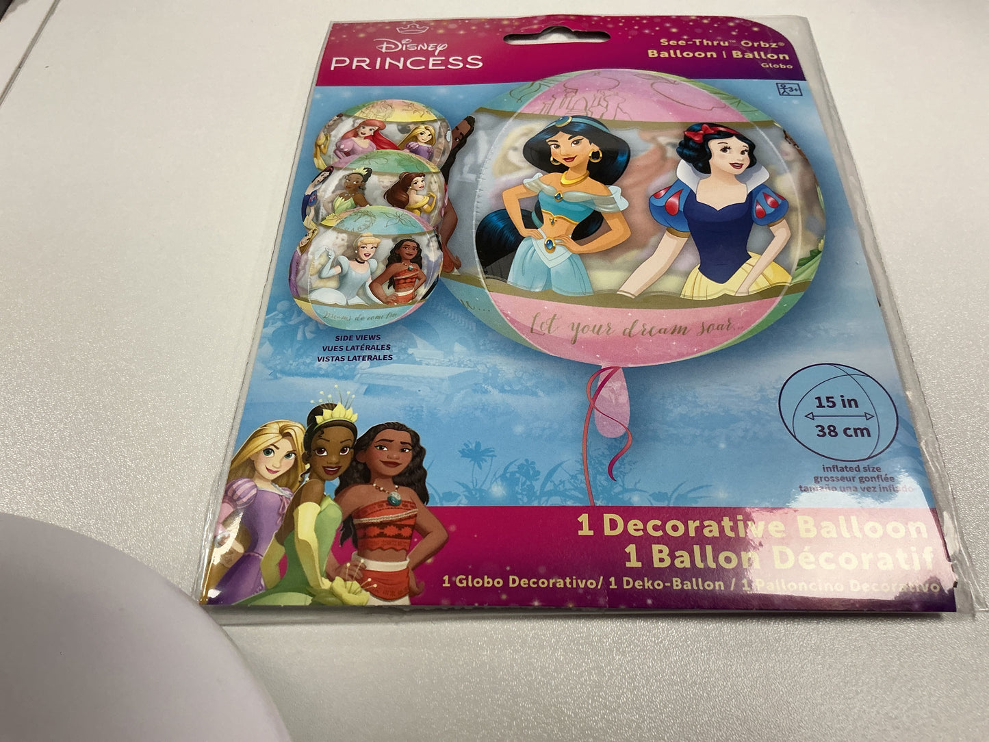 Disney Princess See thru Orbz Balloon