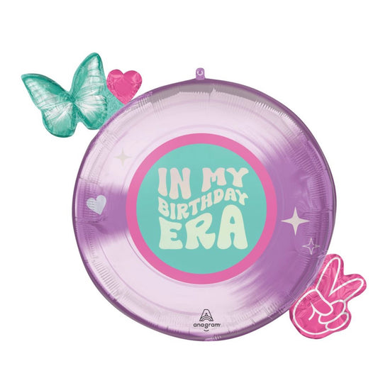 Birthday “in my era” Supershape Record Balloon