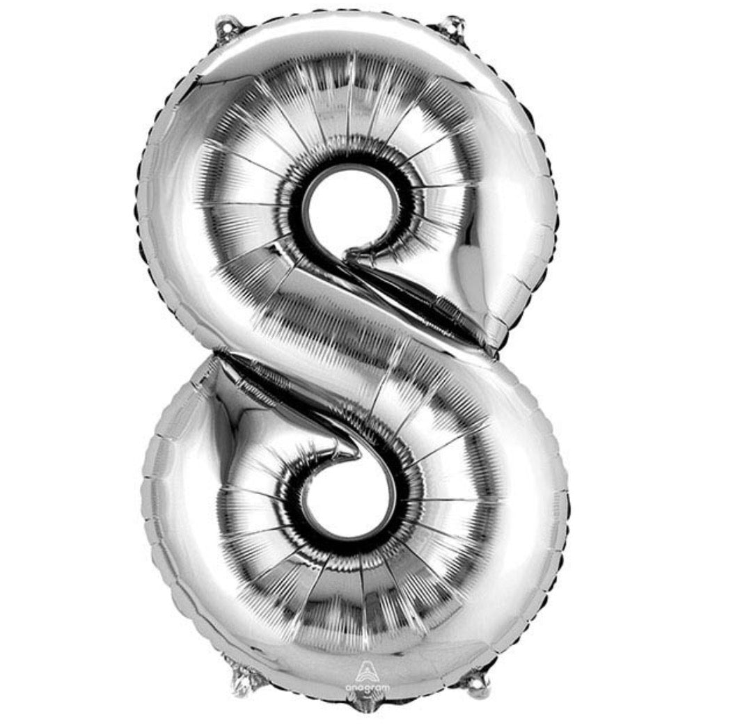 34" SILVER FOIL NUMBER 8