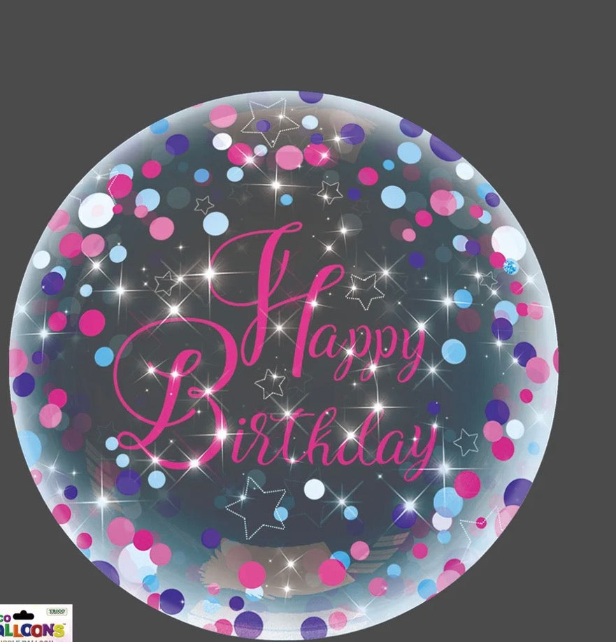 Trico 18" Happy Birthday Clear Bubble