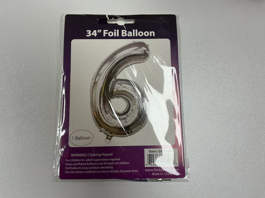 34 Inch Foil Number Balloon