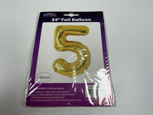 34 Inch Foil Number Balloon