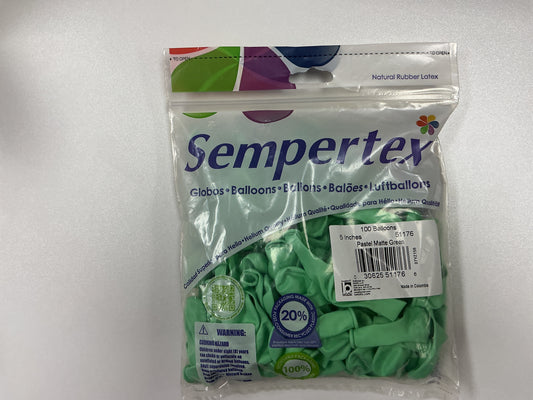Sempertex- Pastel Matte Green 5 inches (100 count)