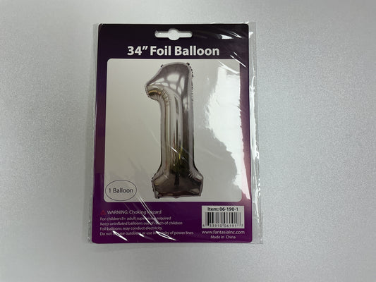 34 Inch Foil Number Balloon