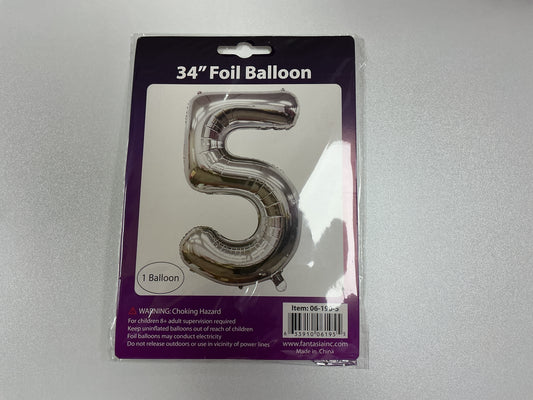 34 Inch Foil Number Balloon