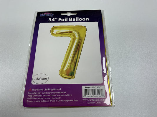 34 Inch Foil Number Balloon
