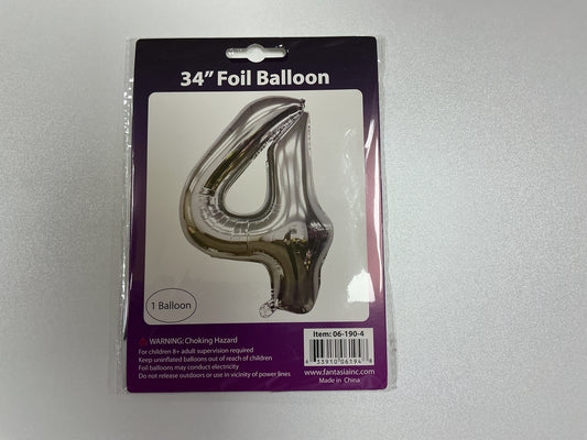 34 Inch Foil Number Balloon