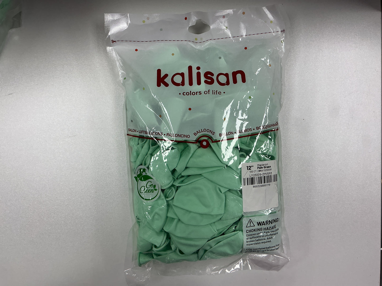 Kalisan - 12” Macaron Pale Green (100ct)