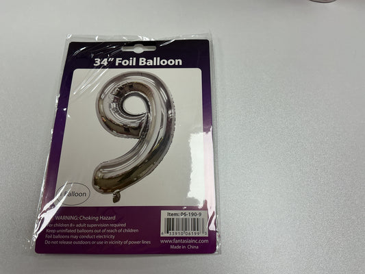 34 Inch Foil Number Balloon