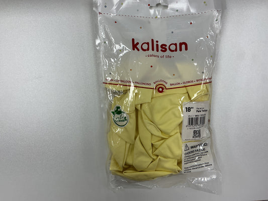 Kalisan - 18” Macaron Pale Yellow (25ct)