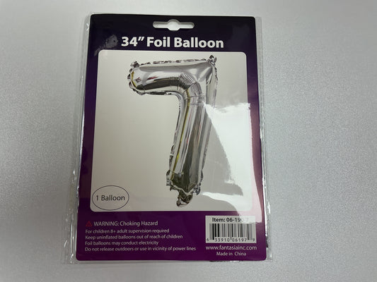 34 Inch Foil Number Balloon
