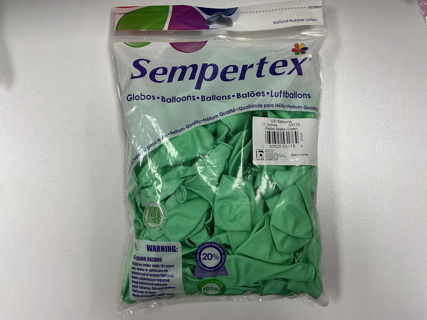 Sempertex- Pastel Matte Green 11 inch (100 count)