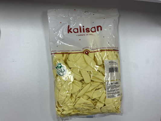 Kalisan - 12” Macaron Pale Yellow (100ct)