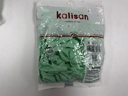 Kalisan - 5” Macaron Pale Green (100ct)