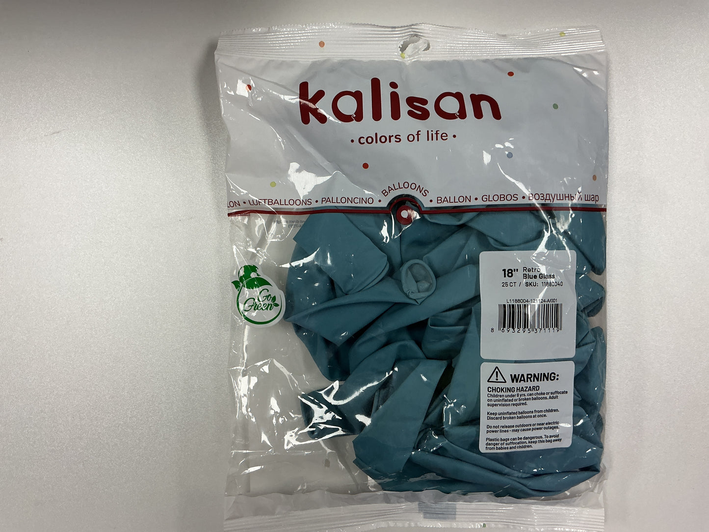 Kalisan - 18” Retro Blue Glass (25ct)