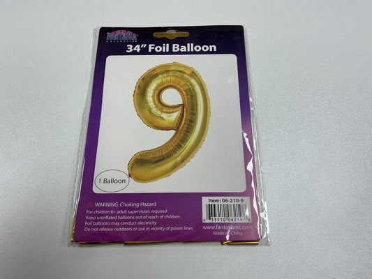 34 Inch Foil Number Balloon