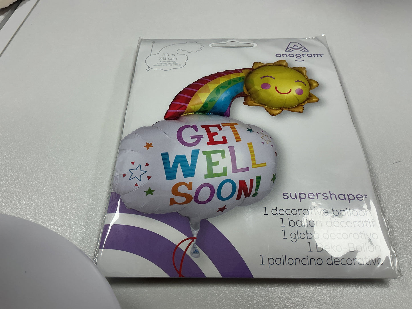 Get Well Soon Supershape cloud rainbow and sun Balloon