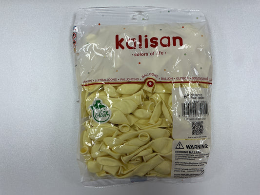 Kalisan - 5” Macaron Pale Yellow (100ct)